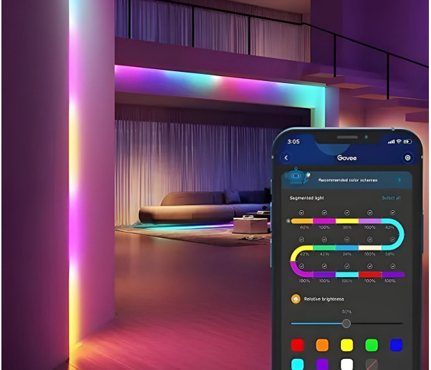 GOVEE Taśma LED H618A Basic LED Strip Light 5m WiFi Bluetooth RGBIC - 1266364 - zdjęcie 2